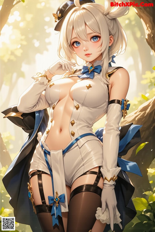 Hentai - Luminous Charm of the Aquatic Enchantress Set.2 20250126 Part 14 No.daeb54 A woman in a white and blue outfit posing for a picture.