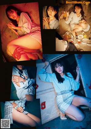 A woman laying on a bed in a white shirt and panties.