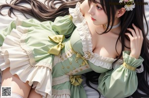 a woman wearing a white dress and a flower crown