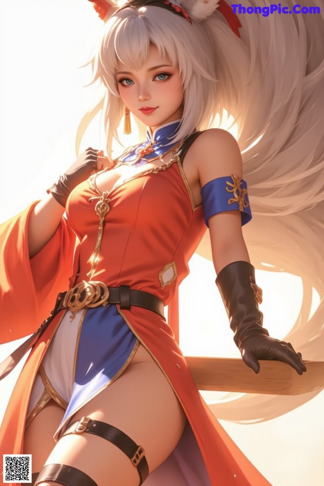 Hentai - Exotic Allure of the Untamed Lands Set.1 20250124 Part 1 No.c3db82 A woman in a red and blue outfit holding a sword.