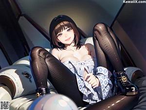 A woman sitting on a chair in a room.
