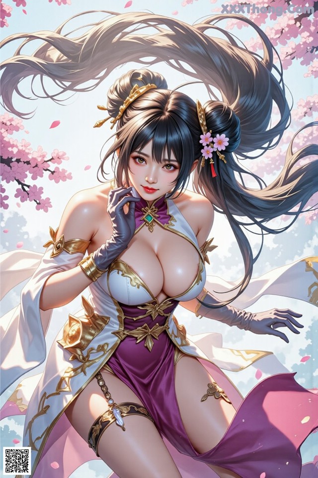 Hentai - The Frozen Elegance That Melts Starlight Set.2 20250106 Part 3 No.7ec7b5 A woman in a purple and white outfit is posing for a picture.